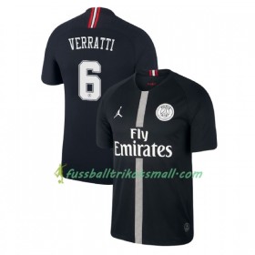 Fußballtrikots Paris Saint-Germain Verratti 6 Jodan Schwarz 2018-2019 Kurzarm Ausweichtrikot kaufen
